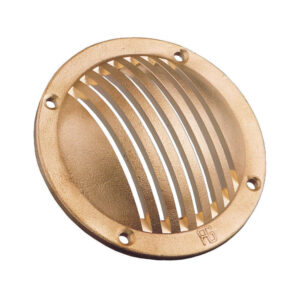 Guidi Brass Slotted Round Scoop - D80 mm