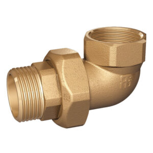 Guidi Brass 90° Union. M-F Tapered Seat and O-Ring 3/4 in