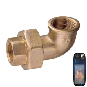 Guidi Brass 90° Union F-F Tapered Seat & O-Ring 1 in 1/2 - Retail Pack