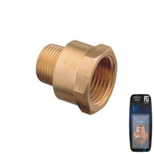 Guidi Brass Reducing Nipple F-M 3/8 in x 1/4 in - Retail Pack
