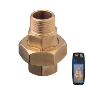 Guidi Brass Union M-F Tapered Seat 3/8 in - Retail Pack